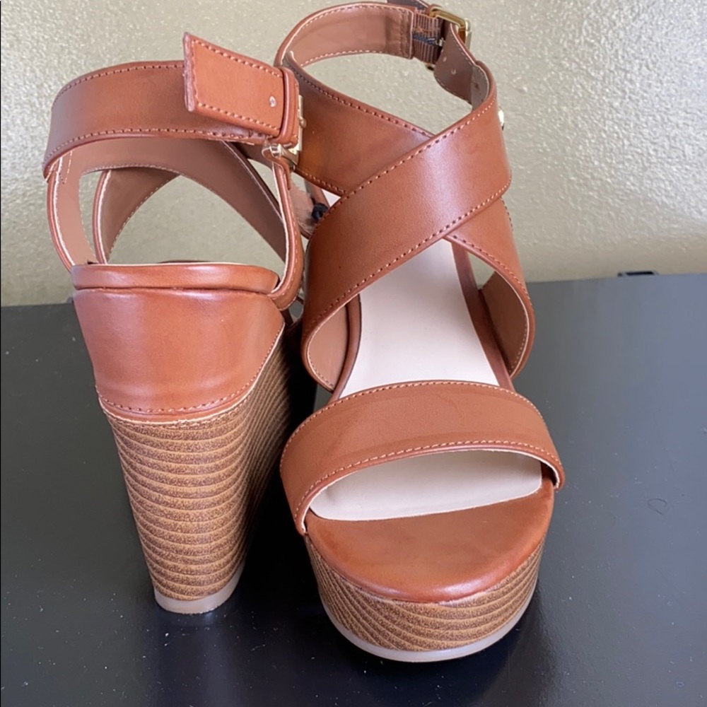 Marc Fisher Tan Wedge Sandals